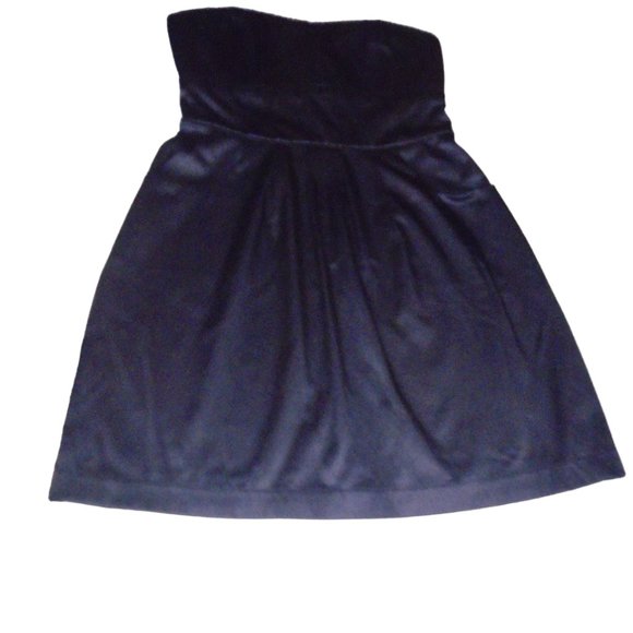 2/$25 Cute Silky Sheen Little Black Strapless Corset Dress with pleats & Pockets - Picture 1 of 3
